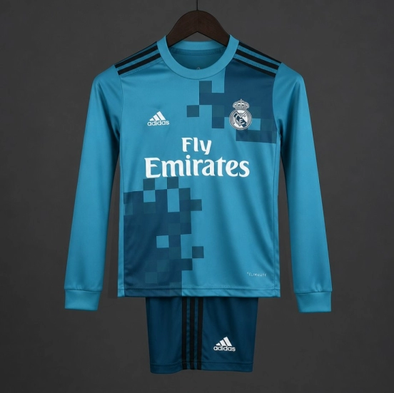 قميص ريال مدريد الثالث للأطفال طويل الأكمام لموسم 2017/2018